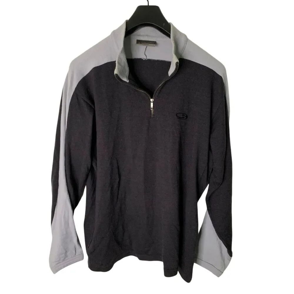 Icebreaker Sport 320 1/4 zip pullover 100% merino wool men's size large